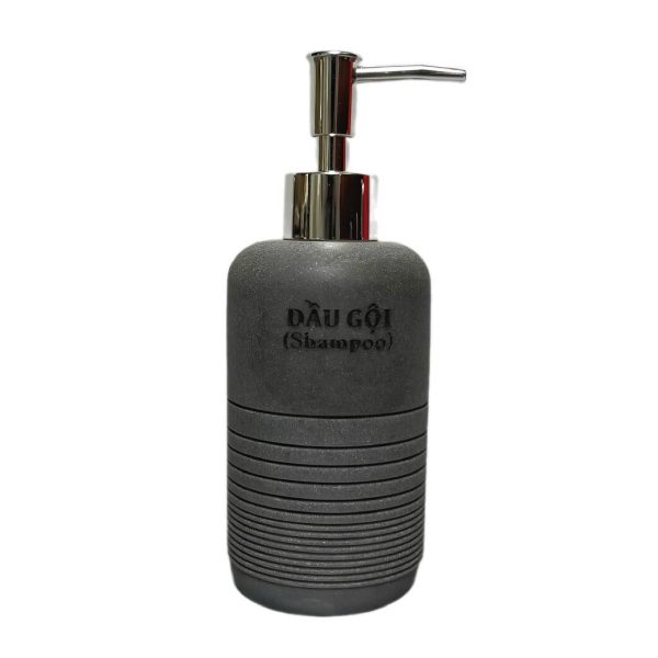 Bình đựng dầu gội sữa tắm khách sạn nhựa resin cát đen BNRES3