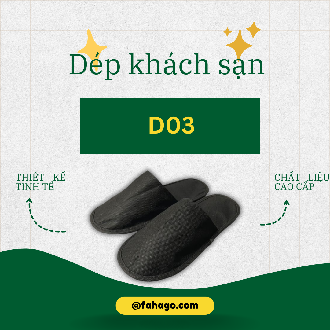 Dép khách sạn vải không dệt kín mũi dùng 1 lần khách sạn D03