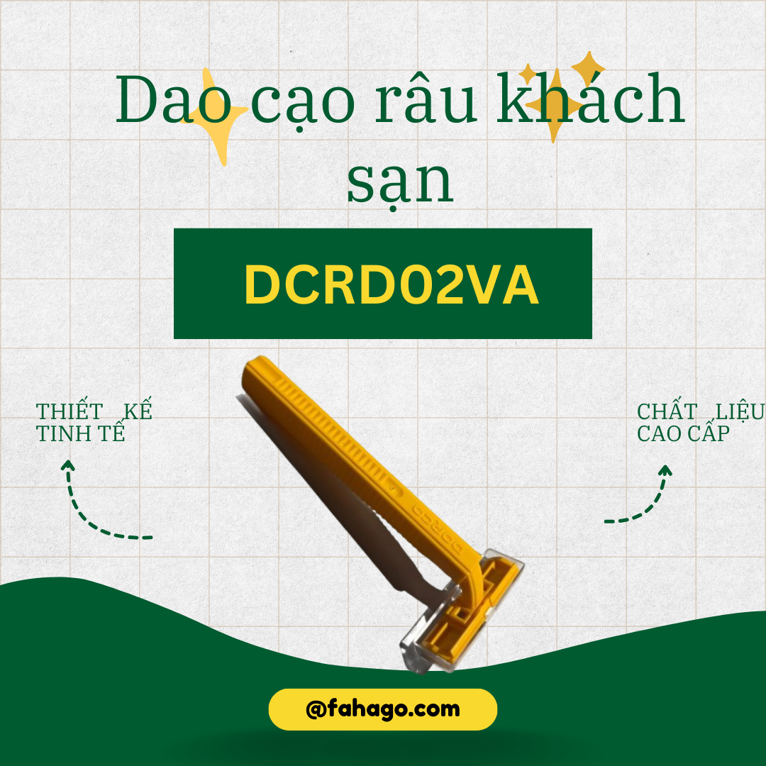 Dao cạo râu khách sạn Dorco cán vuông vàng DCRD02VA