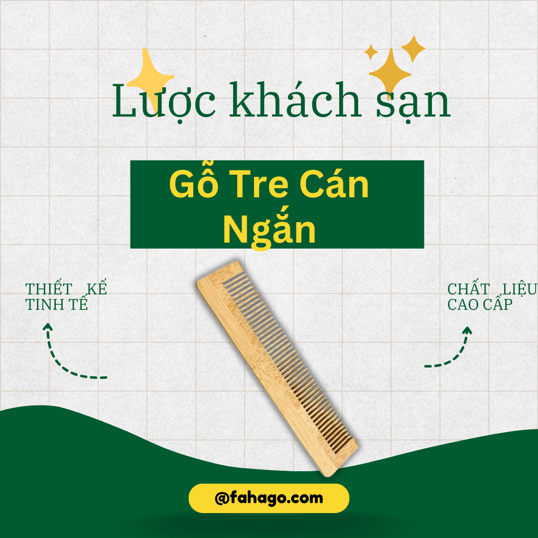 Lược khách sạn gỗ tre cán ngắn