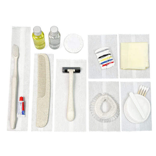 Bộ amenities khách sạn COMBO 10, set 10 món lõi lúa mạch túi vải không dệt