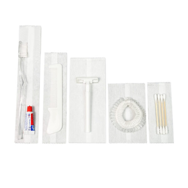 Bộ amenities khách sạn COMBO 11, set 5 món lõi nhựa trắng túi vải không dệt