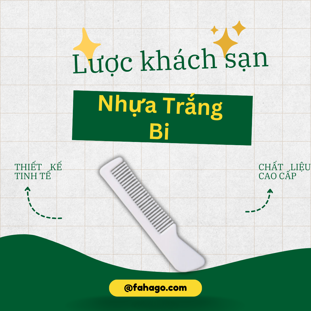 Lược khách sạn nhựa trắng bi