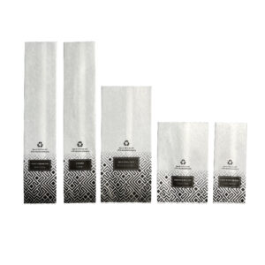 Bao bì bộ đồ dùng tiêu hao khách sạn túi giấy trắng họa tiết trắng đen