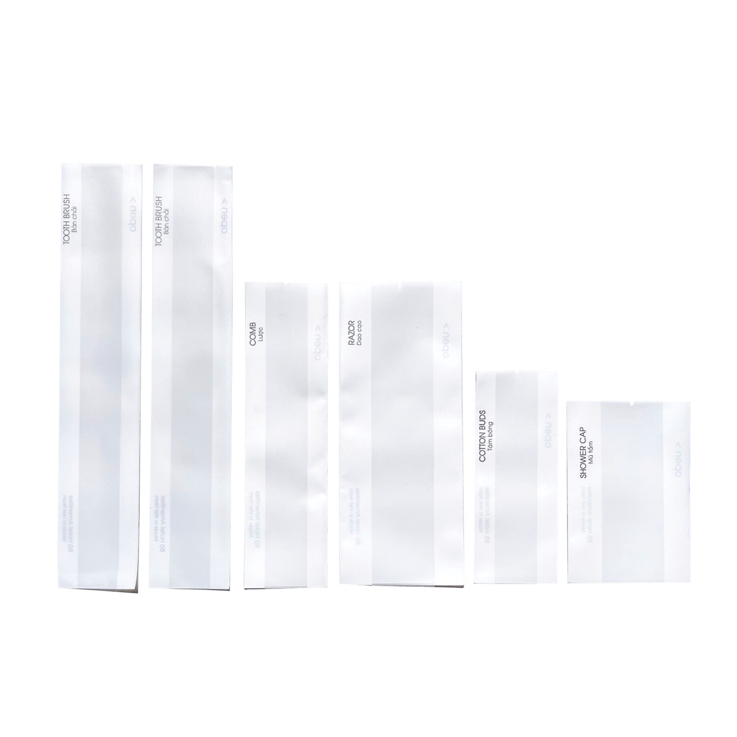 Bao bì đồ dùng tiêu hao khách sạn bộ túi nhựa comfort