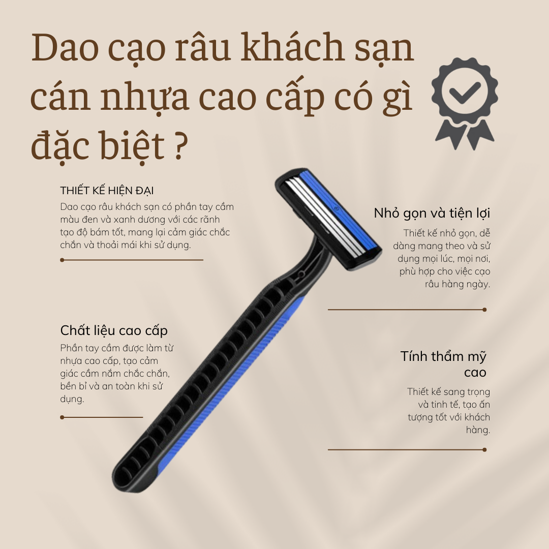 Dao cạo râu khách sạn cán nhựa cao cấp