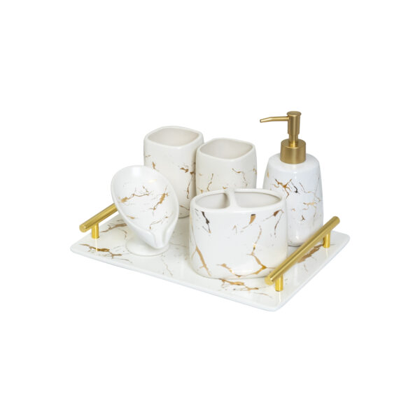 Bộ đồ sứ khách sạn bộ 6 món sứ vân đá LUX-2
