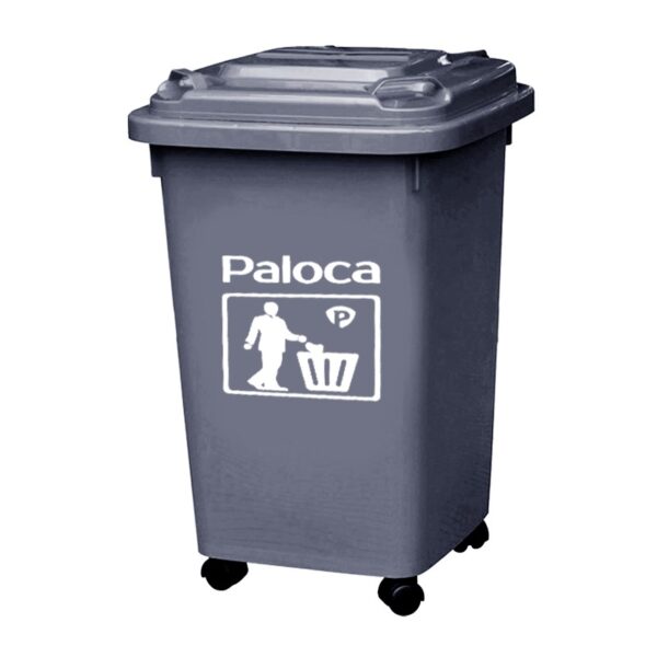 Thùng rác nhựa HDPE 60L màu ghi đen