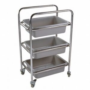 Xe Dọn Bàn 3 Tầng Khung Inox 60