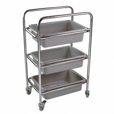 Xe Dọn Bàn 3 Tầng Khung Inox 60