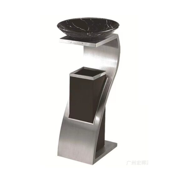 Thùng Rác Chữ Z Inox Trắng Có Khay Thủy Tinh
