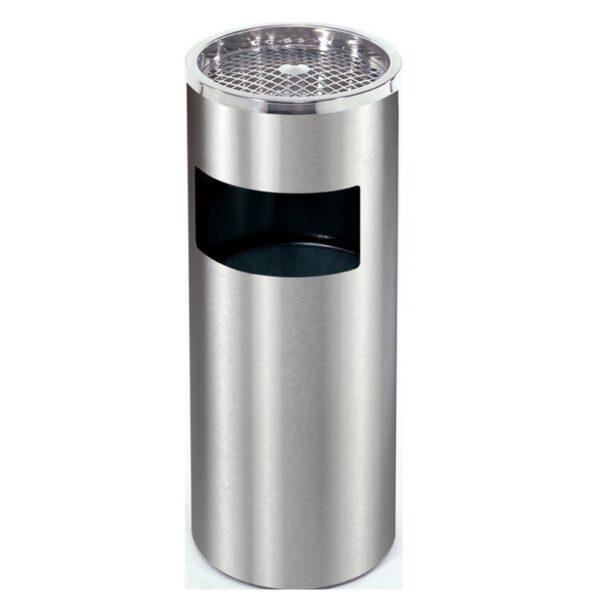 Thùng Rác Inox Tròn Có Gạt Tàn Ø25