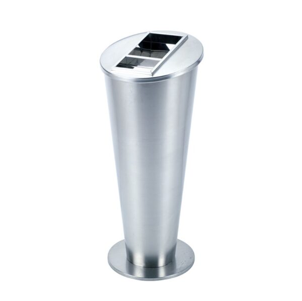 Thùng Rác Inox Trắng Có Gạt Tàn