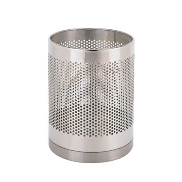 Thùng Rác Inox Trắng Dập Lỗ Không Nắp Ø22