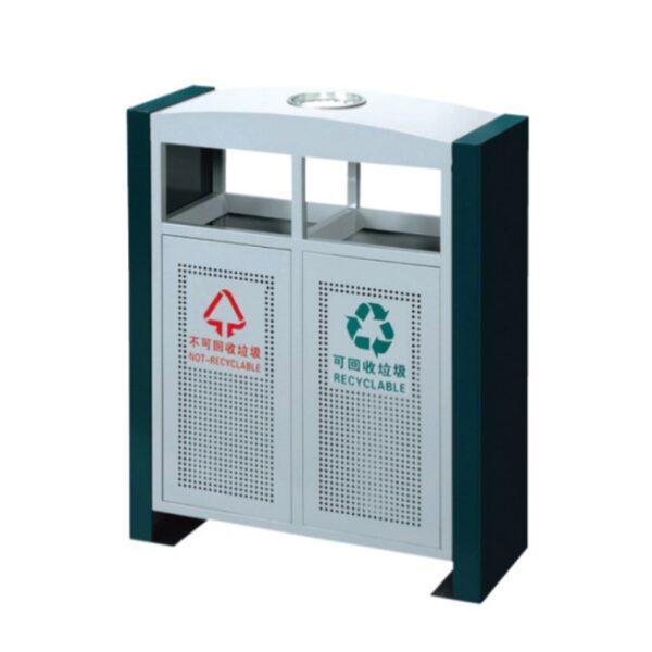 Thùng Rác 2 Ngăn Ngoài Trời Có Gạt Tàn Thuốc