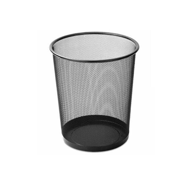 Thùng Rác Lưới Tròn Thép Phun Sơn Đen