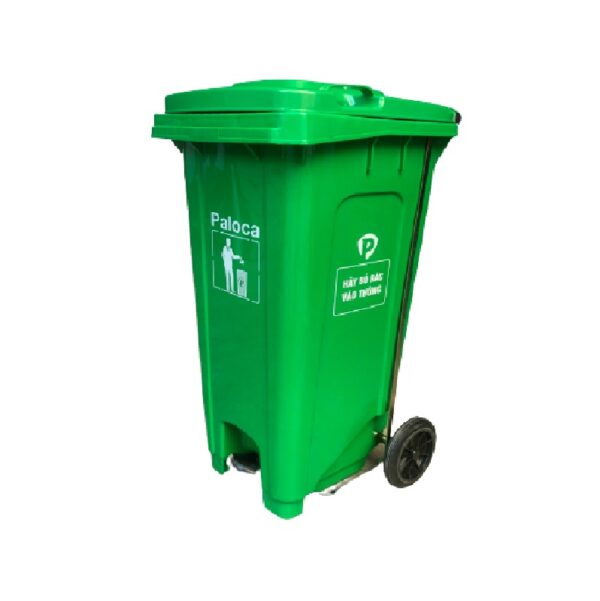 Thùng Rác Nhựa HDPE 120L Đạp Chân Màu Xanh