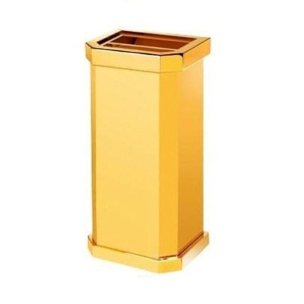 Thùng Rác Inox Mạ Vàng Có Gạt Tàn