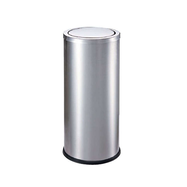 Thùng Rác Inox Tròn Nắp Lật Ø25