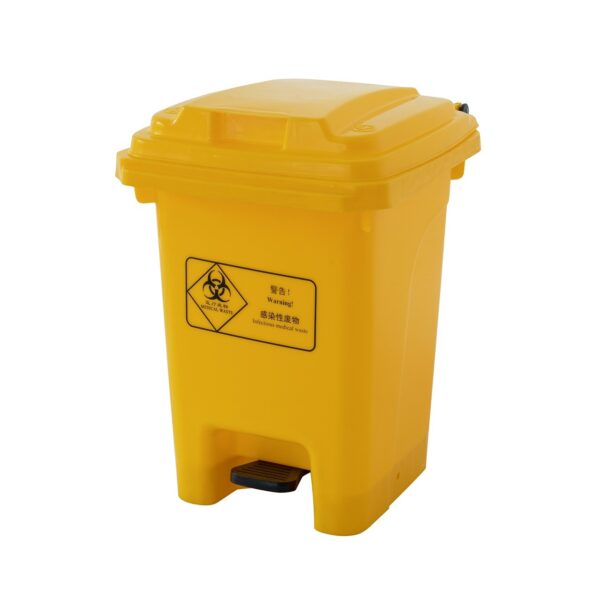 Thùng rác nhựa 60L đạp chân màu vàng