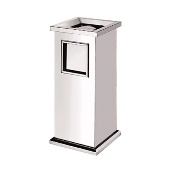 Thùng Rác Inox Vuông Có Gạt Tàn