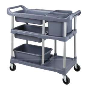 Xe Đẩy Dọn Bàn Nhựa Khung Nhôm Có Khay