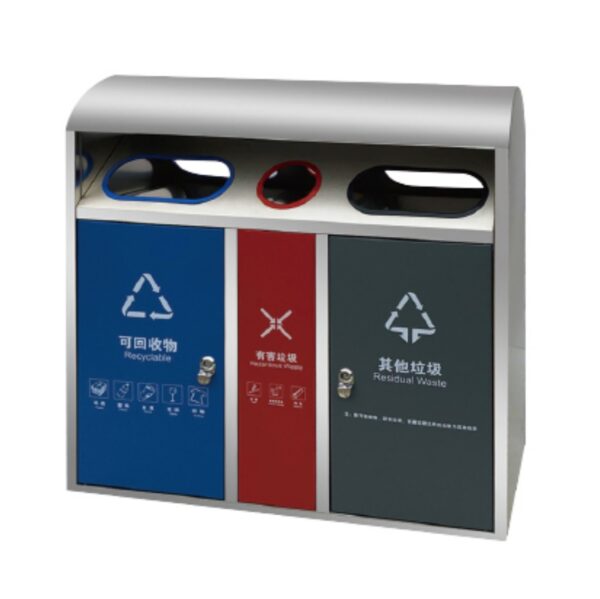 Thùng Rác Inox 3 Ngăn