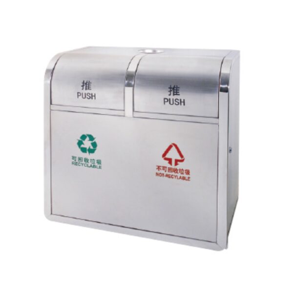 Thùng Rác Inox 2 Ngăn Cửa Đẩy