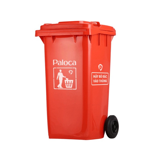 Thùng Rác Nhựa HDPE 240L Màu Đỏ