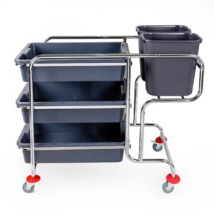 Xe Dọn Bàn 3 Tầng Khung Inox 11