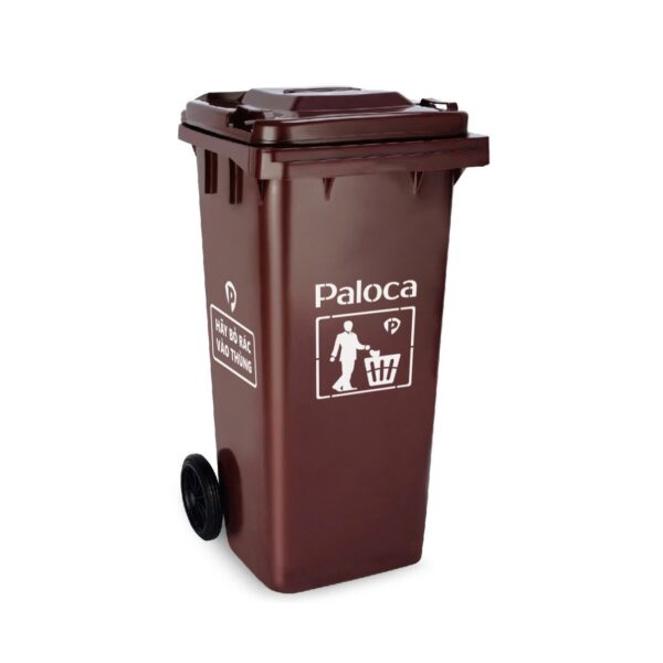 Thùng Rác Nhựa HDPE 240L Màu Nâu