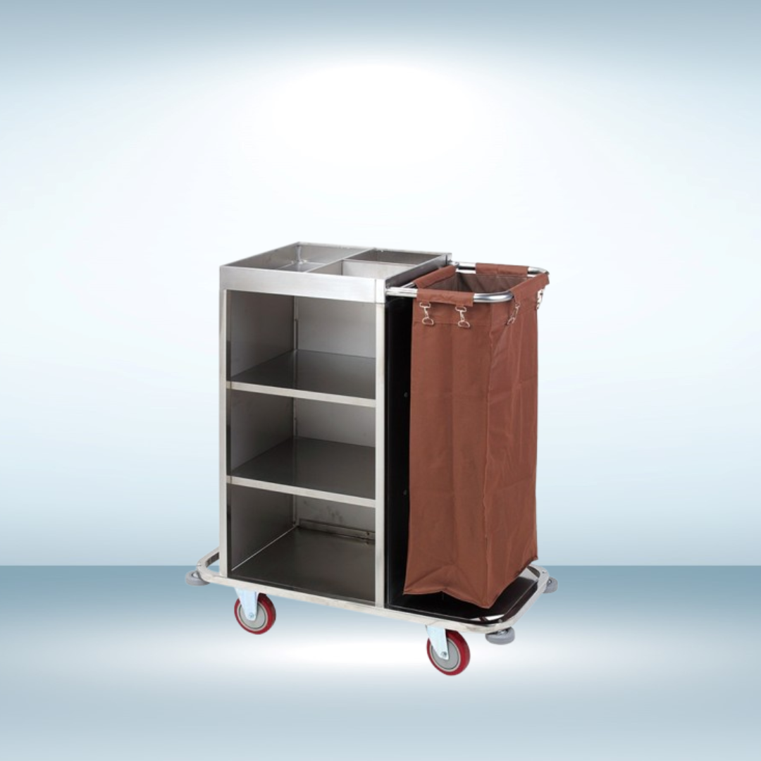 Xe Dọn Buồng Phòng Inox Nhỏ