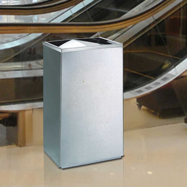 Thùng Rác Inox Nắp Lật Vuông