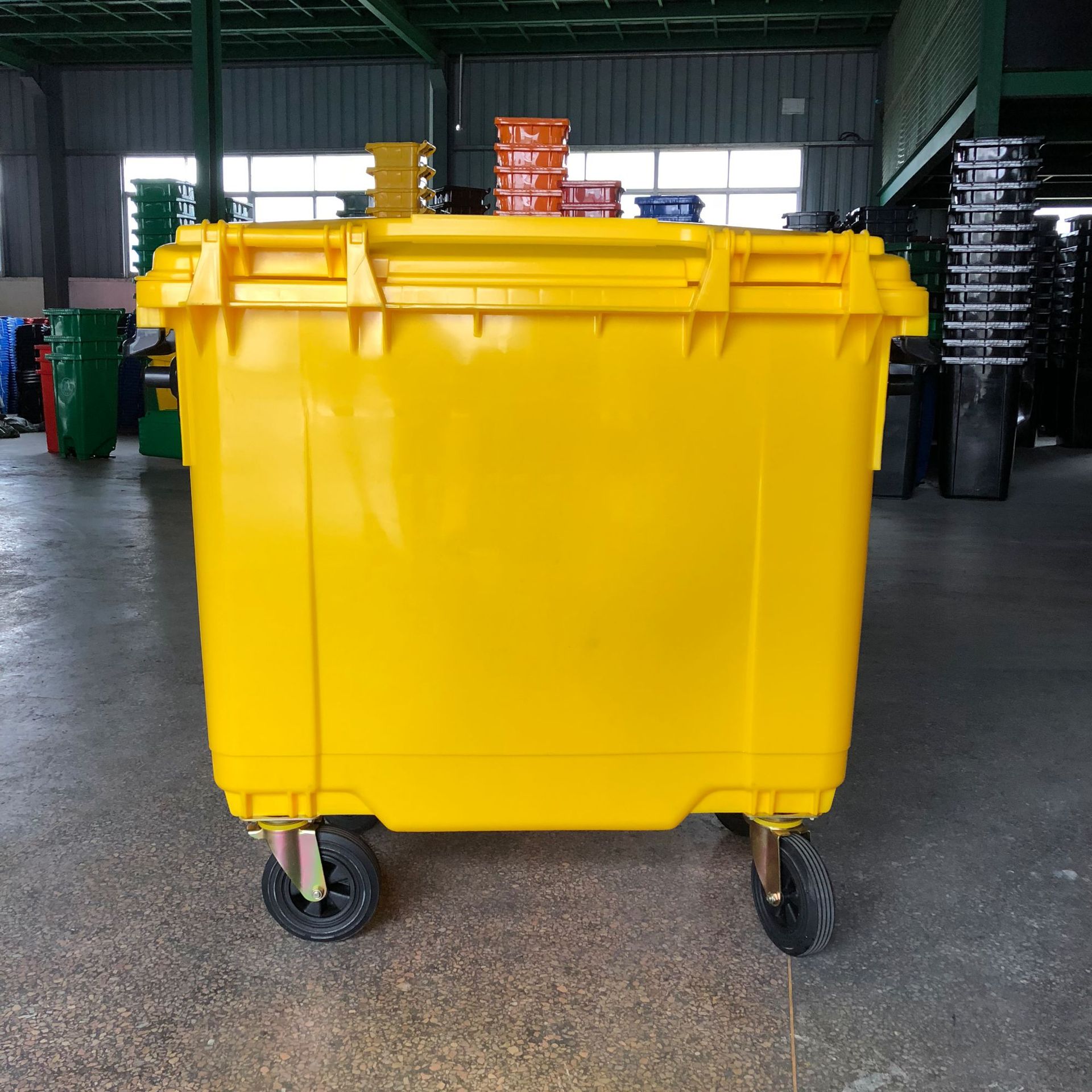 Thùng Rác Nhựa HDPE 660L Màu Vàng