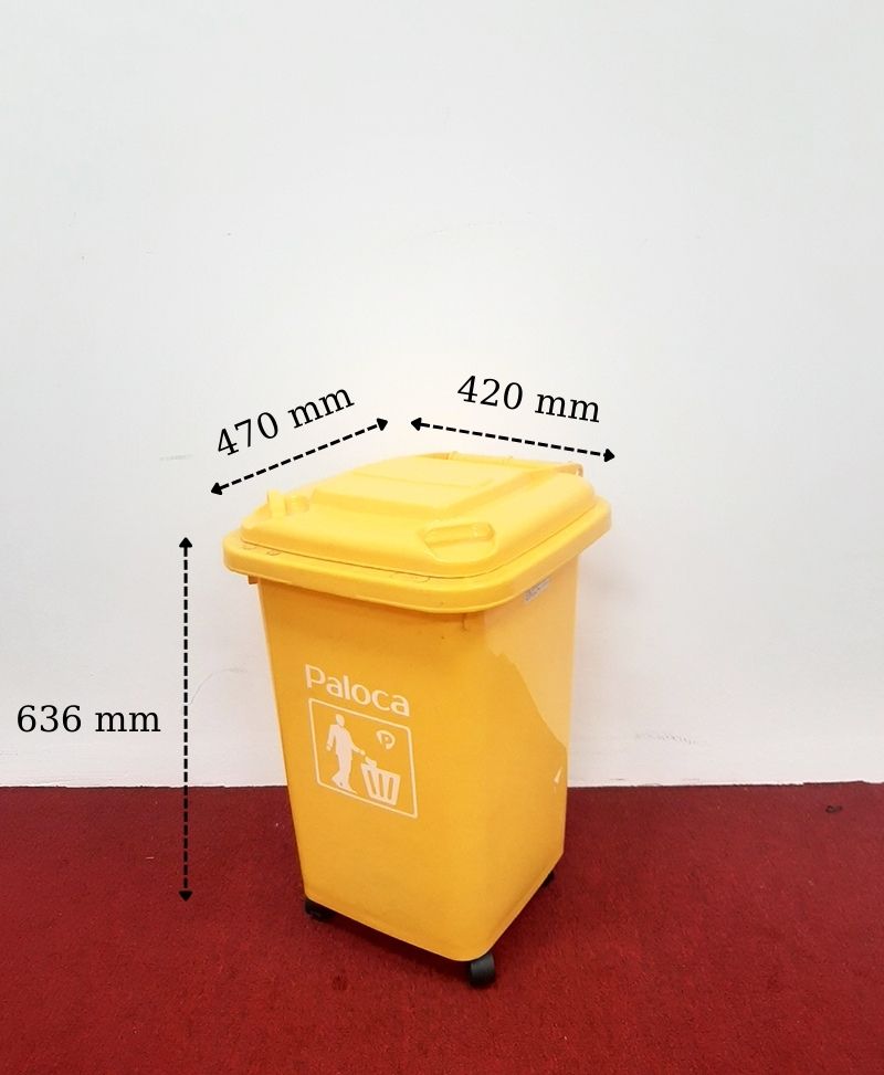 Thùng rác nhựa HDPE 60L màu vàng