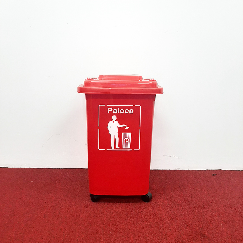 Thùng rác nhựa HDPE 60L màu đỏ
