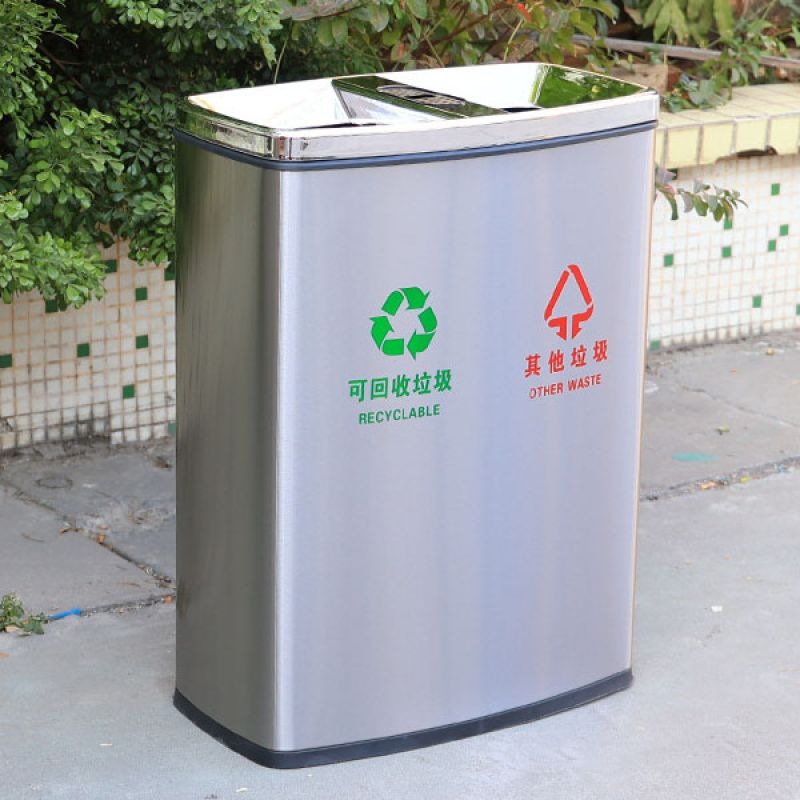 Thùng Rác Inox 2 Ngăn