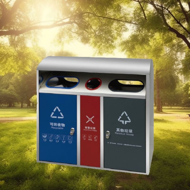 Thùng Rác Inox 3 Ngăn