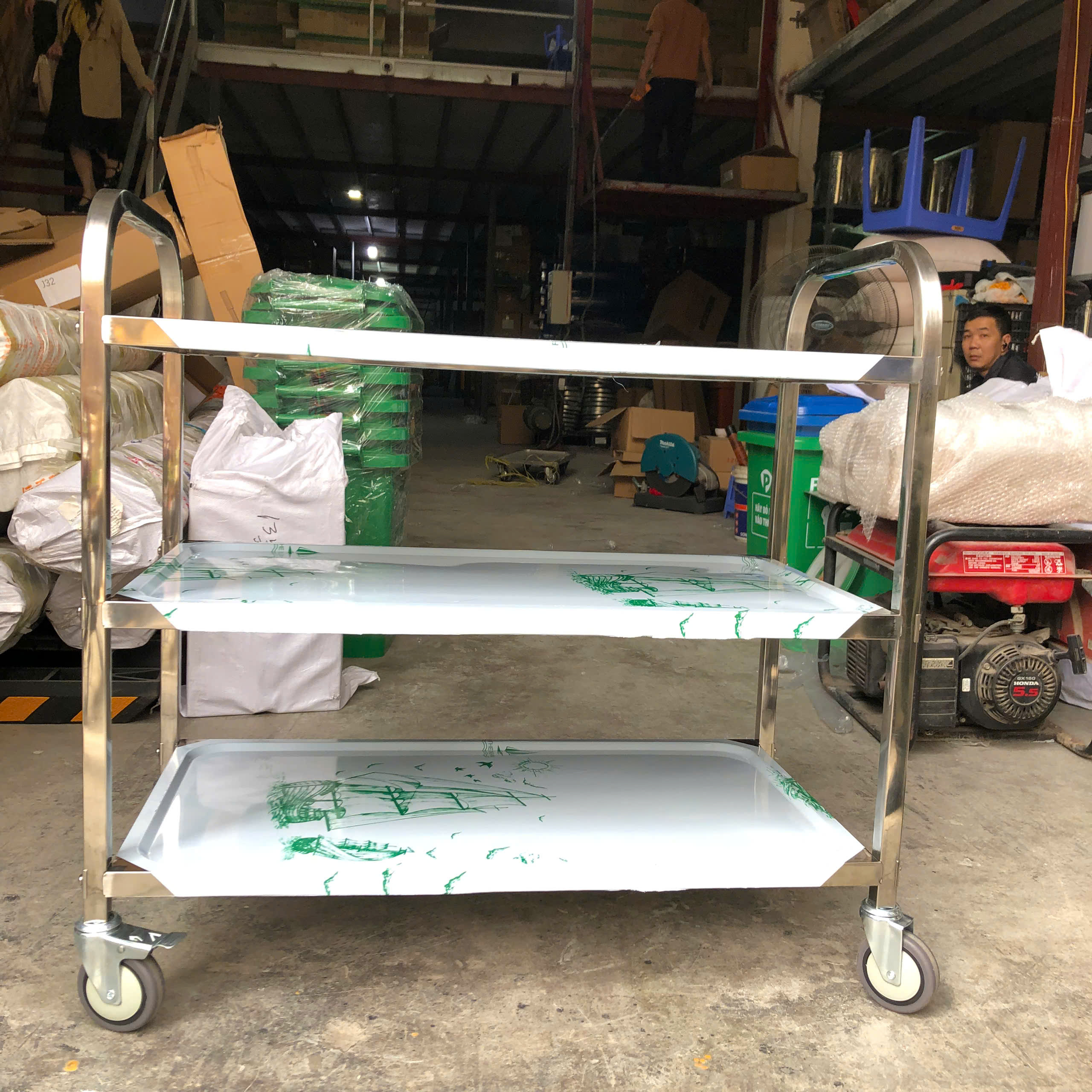 Xe Đẩy Inox 3 Tầng D95