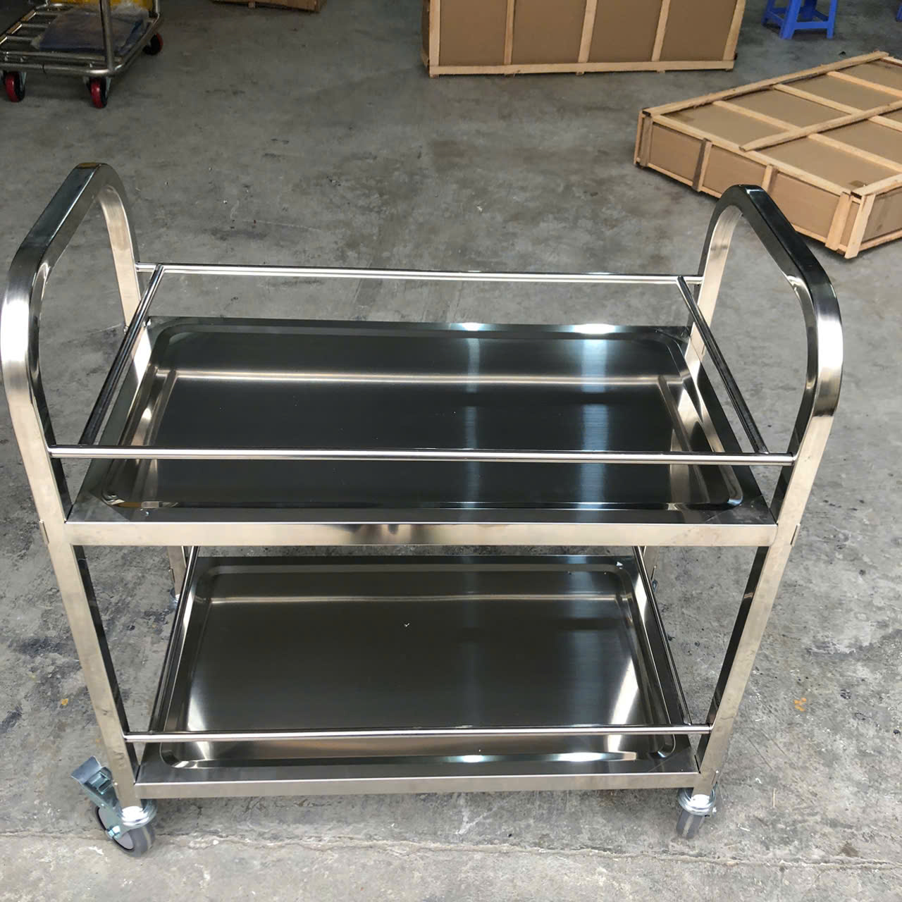 Xe Đẩy Inox 2 Tầng D75
